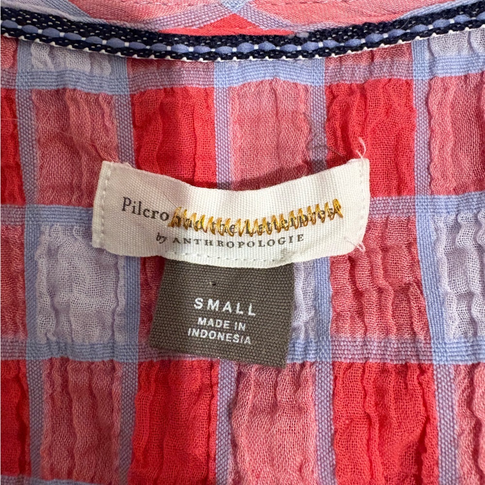 Pilcro by Anthropologie Plaid Sleeveless Babydoll Top Size Small - Picture 3 of 6
